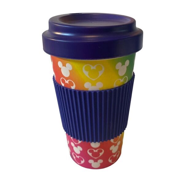 Disney Rainbow Colored Mickey Reusable Travel Mug. So cute! - Picture 2 of 7